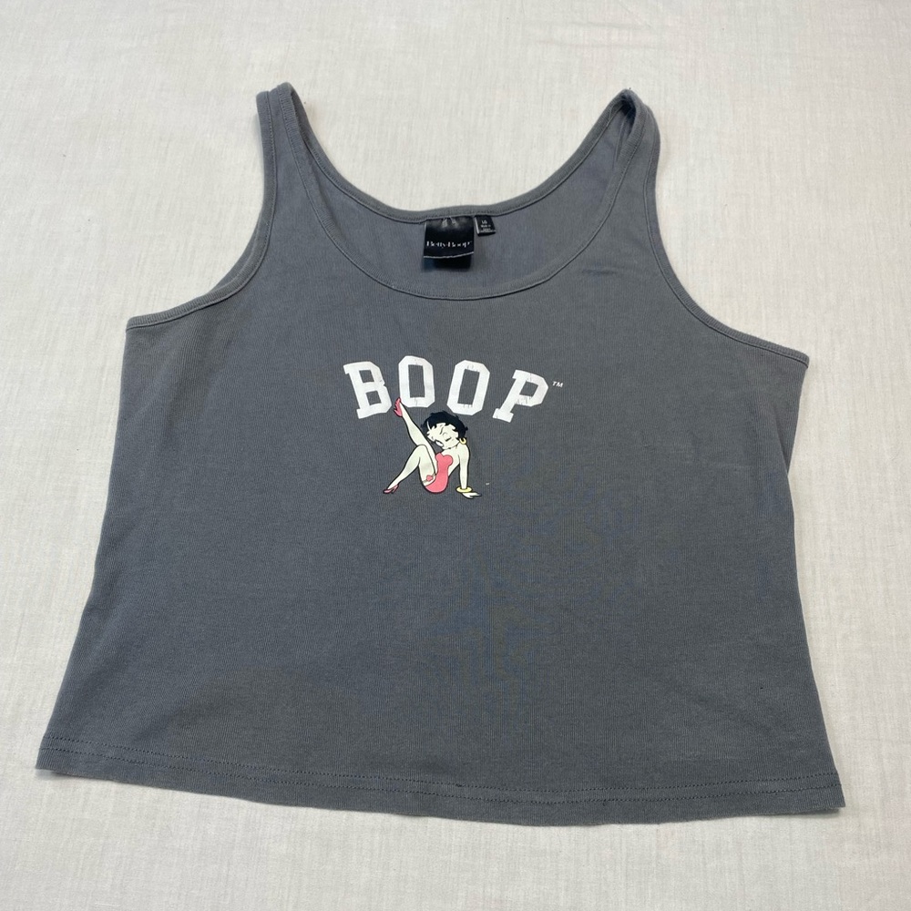Betty Boop Graphic Grey Tank Top Women’s Large Vintage Cartoon Tee